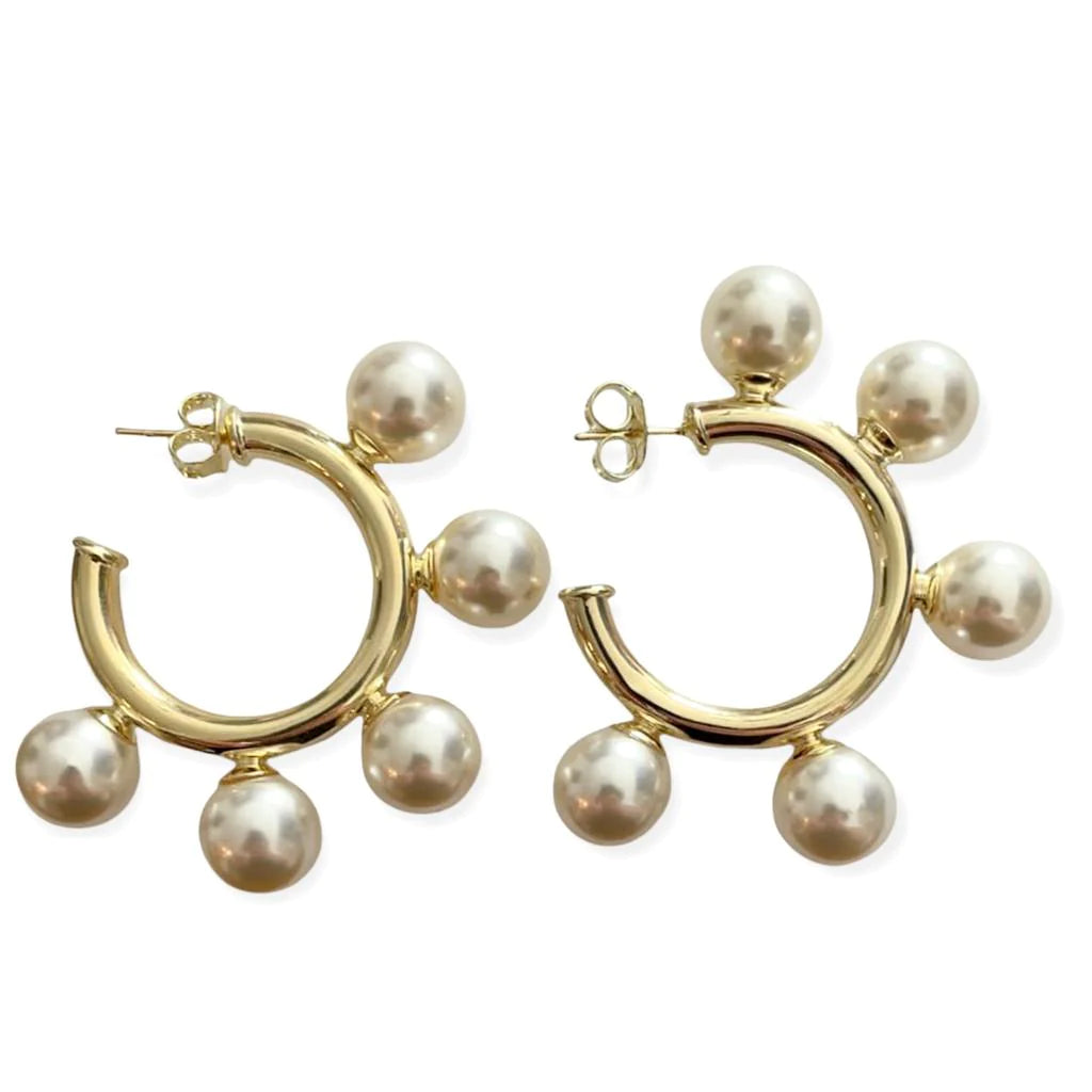Sheila Fajl pearl hoops